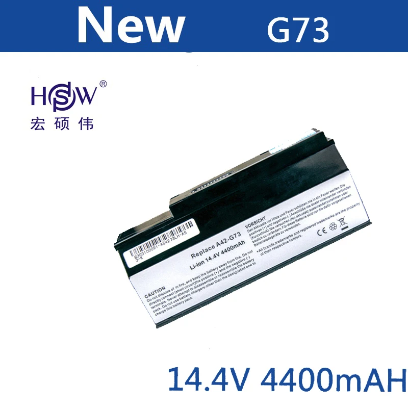 

HSW laptop battery For ASUS G73 G53 G53J G53S G53SW A42-G73 A42-G53 G73-52 07G016DH1875 07G016HH1875 70-NY81B1000Z 90-NY81B1000Y