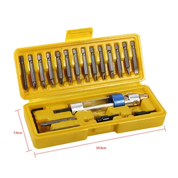 20Pcs Half Time Drill Driver Multi Screwdriver Sets Updated Version 16 Different Kinds Head with Countersink Bits Allen Wrench
20Pcs Half Time Drill Driver Multi Screwdriver Sets Updated Version 16 Different Kinds Head with Countersink Bits Allen Wrench