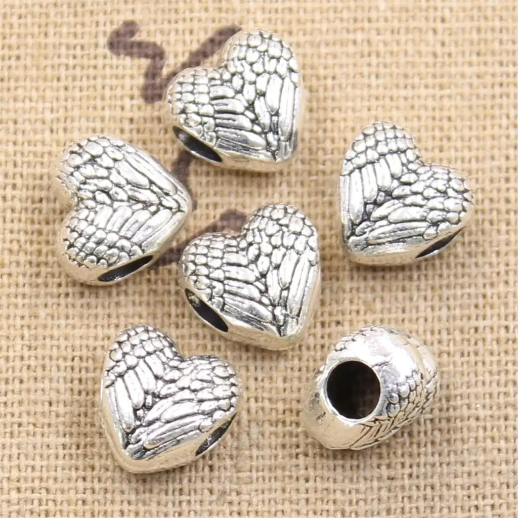 10pcs 11x8x11mm Heart Angel Wings 4.5mm Big Hole Bead Charm Fits Antique Silver Color Charm Bracelets Wholesale
10pcs 11x8x11mm Heart Angel Wings 4.5mm Big Hole Bead Charm Fits Antique Silver Color Charm Bracelets Wholesale