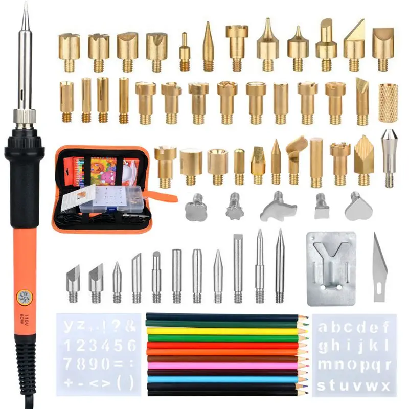71Pcs 60W Soldering Iron Wood Burning Kit Adjustable Engraving Pyrography Tool Welding Welding Skill Kit Wood Embossed Burning
71Pcs 60W Soldering Iron Wood Burning Kit Adjustable Engraving Pyrography Tool Welding Welding Skill Kit Wood Embossed Burning