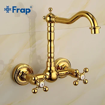 Frap New Retro Basin Faucet Gold Brass Double Handle Wall Mounted Bathroom Sink Faucet Hot Cold Tap In-Wall Bathroom Tap Y40087
Frap New Retro Basin Faucet Gold Brass Double Handle Wall Mounted Bathroom Sink Faucet Hot Cold Tap In-Wall Bathroom Tap Y40087