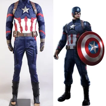 Avengers Hot Movie Captain America 3 Civil War Steve Rogers Uniform Full Set Halloween Party Cosplay Costume For Adult Men
Avengers Hot Movie Captain America 3 Civil War Steve Rogers Uniform Full Set Halloween Party Cosplay Costume For Adult Men