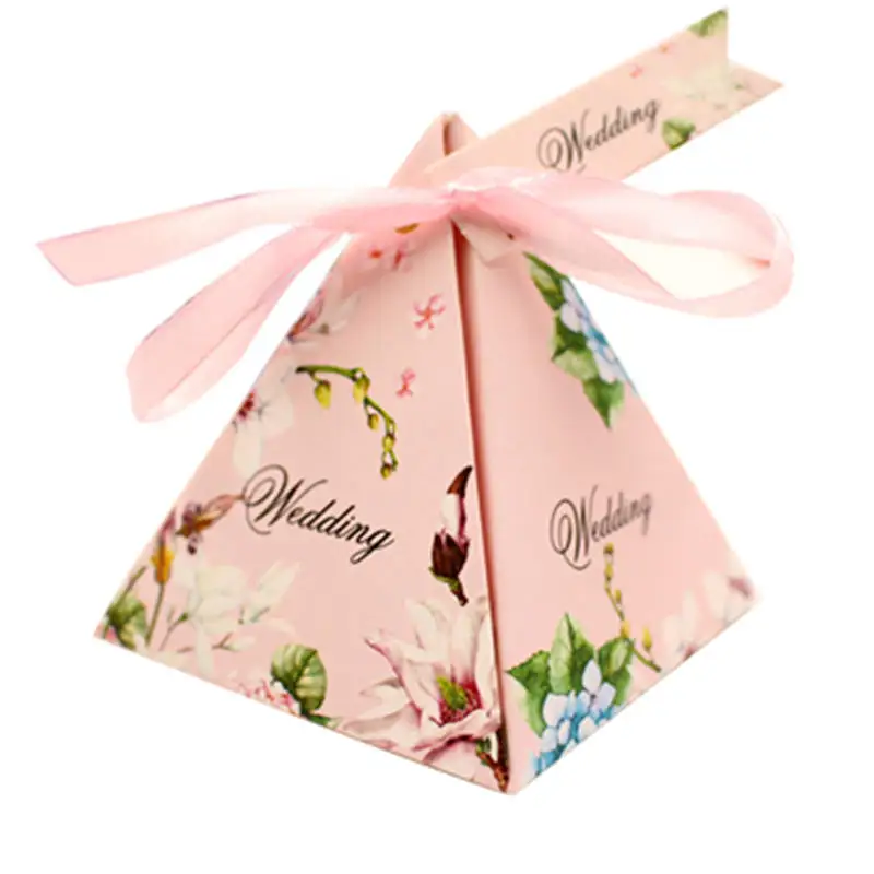 100pcs/lot Pyramid Style Wedding Favour Boxes Sweet Spring Flower Party Favor Candy Boxes with Ribbon Tag
100pcs/lot Pyramid Style Wedding Favour Boxes Sweet Spring Flower Party Favor Candy Boxes with Ribbon Tag