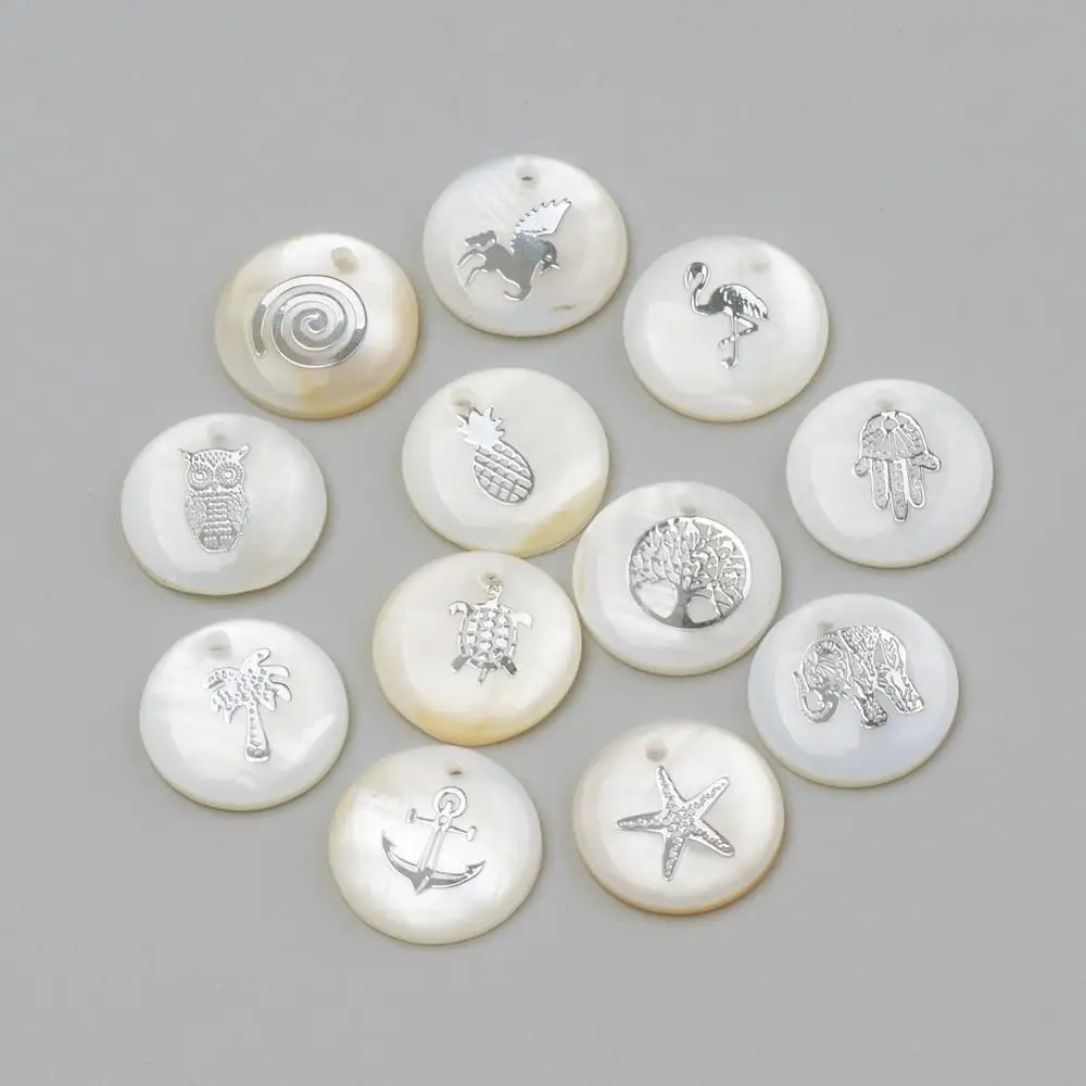 10pcs Flat Round Freshwater Shell Pendants Drilled Mixed Pattern Charms DIY Necklace Jewelry Making 16x3.5~4mm Hole 1.5mm
10pcs Flat Round Freshwater Shell Pendants Drilled Mixed Pattern Charms DIY Necklace Jewelry Making 16x3.5~4mm Hole 1.5mm