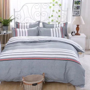 Home Textile Simple Stripes Gray Printing Bed Set Single Queen/King Size 3/4pcs Bed Linen Bedclothes Bedding Sets
Home Textile Simple Stripes Gray Printing Bed Set Single Queen/King Size 3/4pcs Bed Linen Bedclothes Bedding Sets