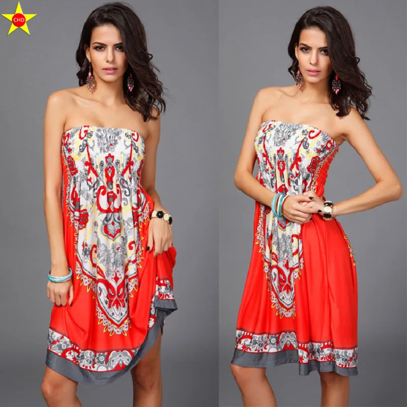 Bohemian Plus Size Casual Women Dress 2019 Summer Waisted Silk Print Dresses Wrapped Chest Backless Sexy Dresses Hot Sale
Bohemian Plus Size Casual Women Dress 2019 Summer Waisted Silk Print Dresses Wrapped Chest Backless Sexy Dresses Hot Sale