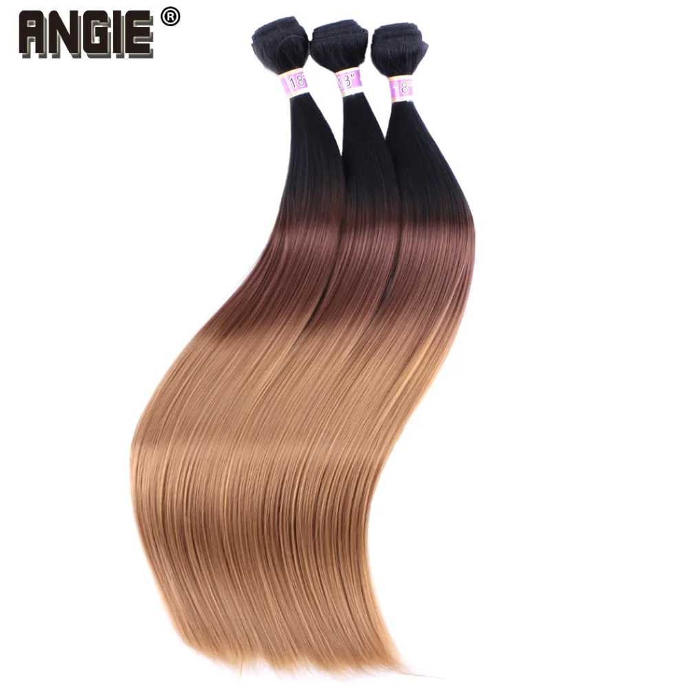 

ANGIE Synthetic Hair Weave Three Tone Ombre Hair Bundles Silky Straight Hair Weave 1 Piece