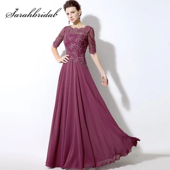 New Mauve Chiffon Long Evening Dresses With Illusion Half Sleeve Top Sequined Lace Applique Elegant Party Gowns For Mother SD321
New Mauve Chiffon Long Evening Dresses With Illusion Half Sleeve Top Sequined Lace Applique Elegant Party Gowns For Mother SD321