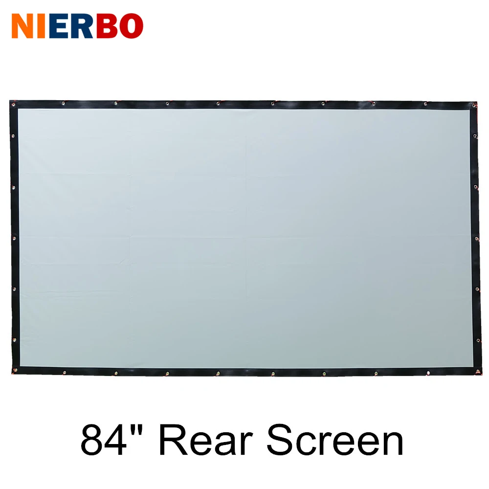 

NIERBO Rear Projection Screen 84 Inches Film Fast Folding Portable High Definition 3D Video Projector Wall Mount Ceiling Screen