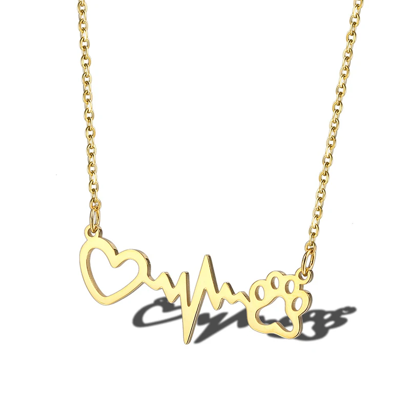 Stainless Steel Gold Dog Paw Heartbeat Necklace Veterinarian Gifts for Women Dog Lover Pendant Necklaces Vet Tech Jewelry
Stainless Steel Gold Dog Paw Heartbeat Necklace Veterinarian Gifts for Women Dog Lover Pendant Necklaces Vet Tech Jewelry