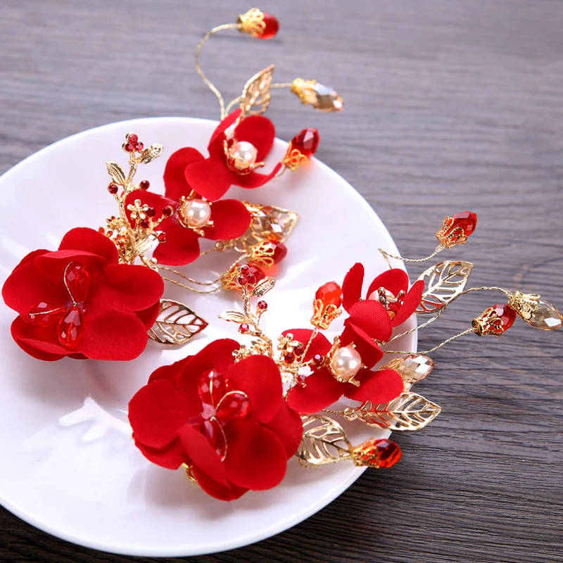 Hair clip women hairgrip red flower bridal headdress leaves princess decoration beautiful headdress fashion hair jewelry
Hair clip women hairgrip red flower bridal headdress leaves princess decoration beautiful headdress fashion hair jewelry