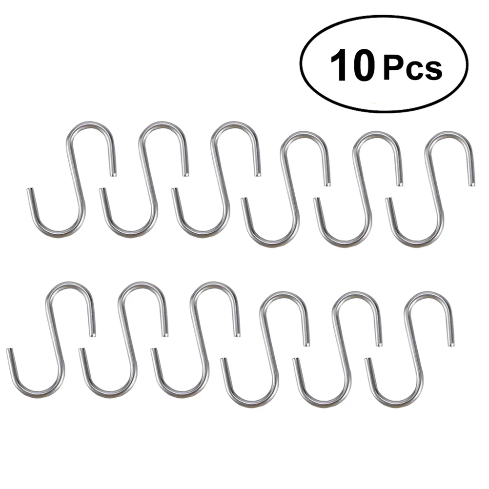 10 Pcs Heavy Duty Stainless Steel S Shaped Hooks Kitchen Spoon Pan Pot Hangers Clasp Over The Door Closet Clothes Rack Tool
10 Pcs Heavy Duty Stainless Steel S Shaped Hooks Kitchen Spoon Pan Pot Hangers Clasp Over The Door Closet Clothes Rack Tool