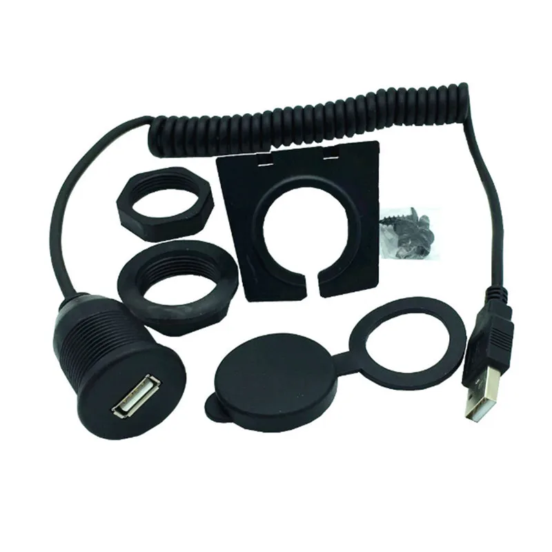 Coiled Spring USB Male to Female AUX Flush Panel Mount Extension Cable for Car Truck Boat Motorcycle Dashboard
Coiled Spring USB Male to Female AUX Flush Panel Mount Extension Cable for Car Truck Boat Motorcycle Dashboard
