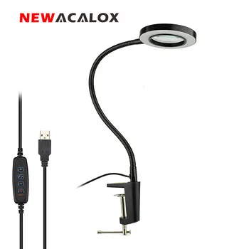NEWACALOX Magnifying Glass USB 3X Bench Vise Table Clamp Magnifier LED Lights Flexible Desk Lamp for Reading Working Lighting
NEWACALOX Magnifying Glass USB 3X Bench Vise Table Clamp Magnifier LED Lights Flexible Desk Lamp for Reading Working Lighting