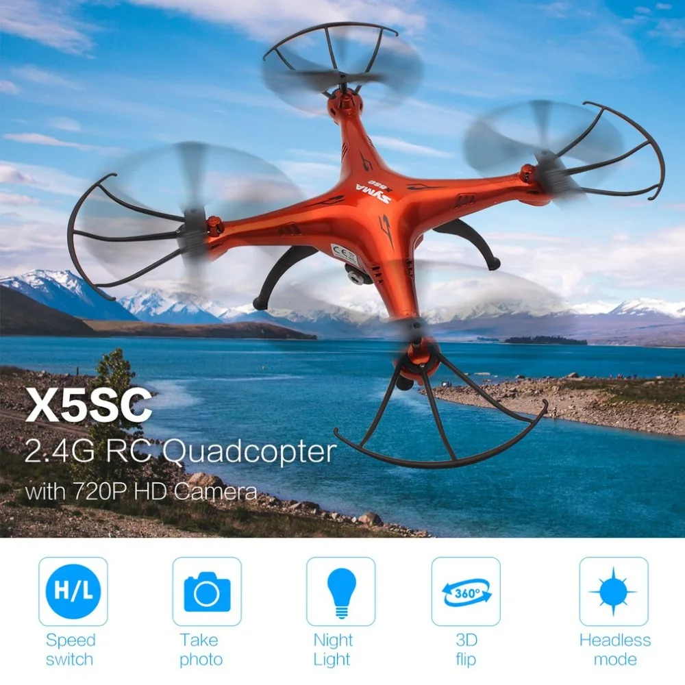 SYMA X5SC RC Quadcopter 2.4G Drone Smart Aircraft with 720P HD Camera Headless Mode 3D Flips Mode Drones
SYMA X5SC RC Quadcopter 2.4G Drone Smart Aircraft with 720P HD Camera Headless Mode 3D Flips Mode Drones