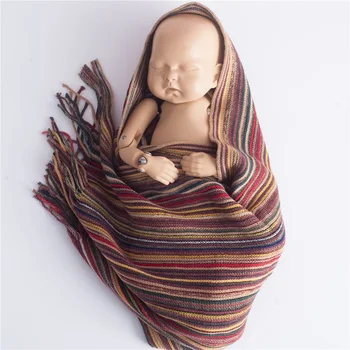 40*170cm Newborn props for photography baby stretch wrap Bohemia striped toddler blanket knitted new born photo prop accessories
40*170cm Newborn props for photography baby stretch wrap Bohemia striped toddler blanket knitted new born photo prop accessories