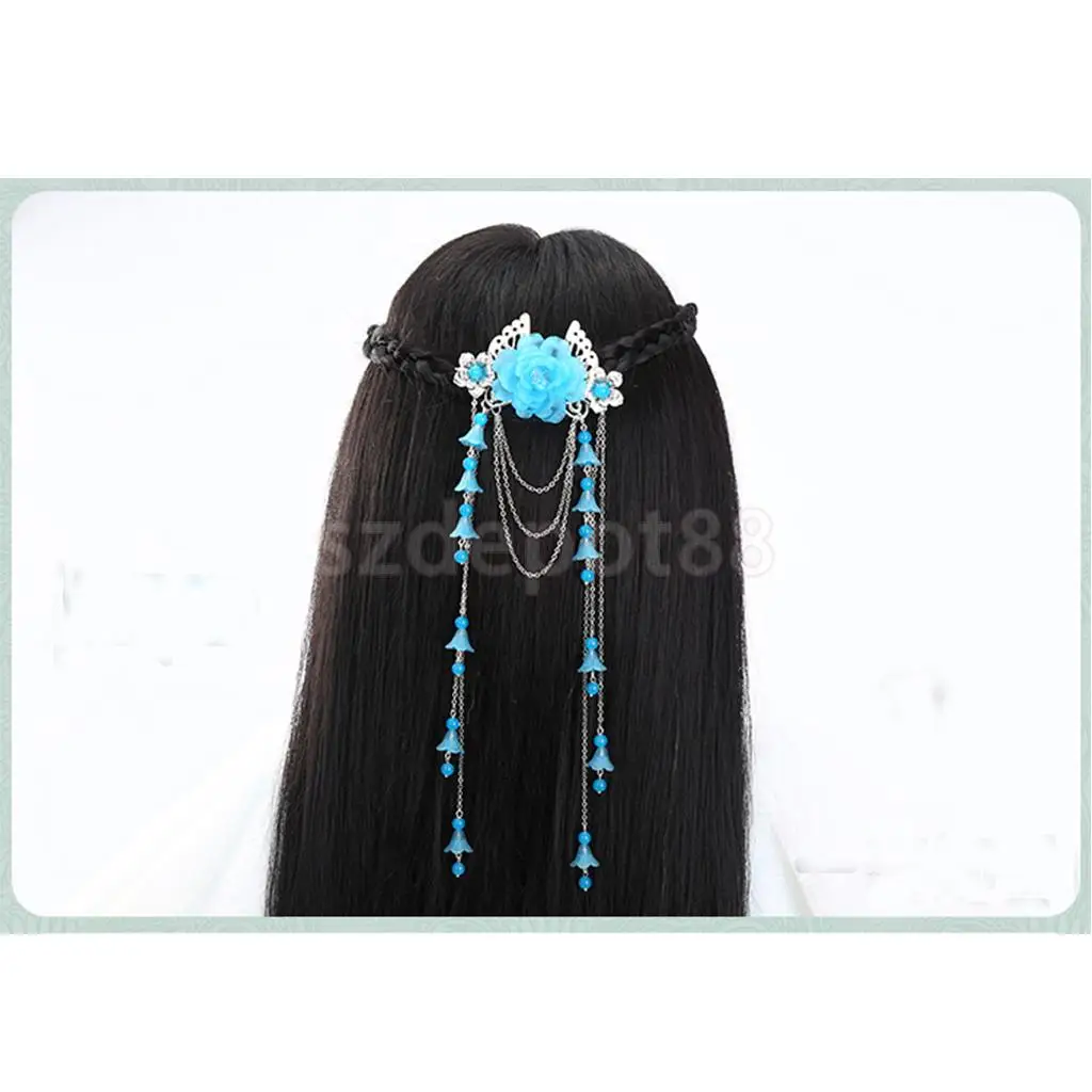 3 Pieces Costume Classic Flower Hair Clip Tassel Hair Barrette for Hanfu COS Hair Ornaments