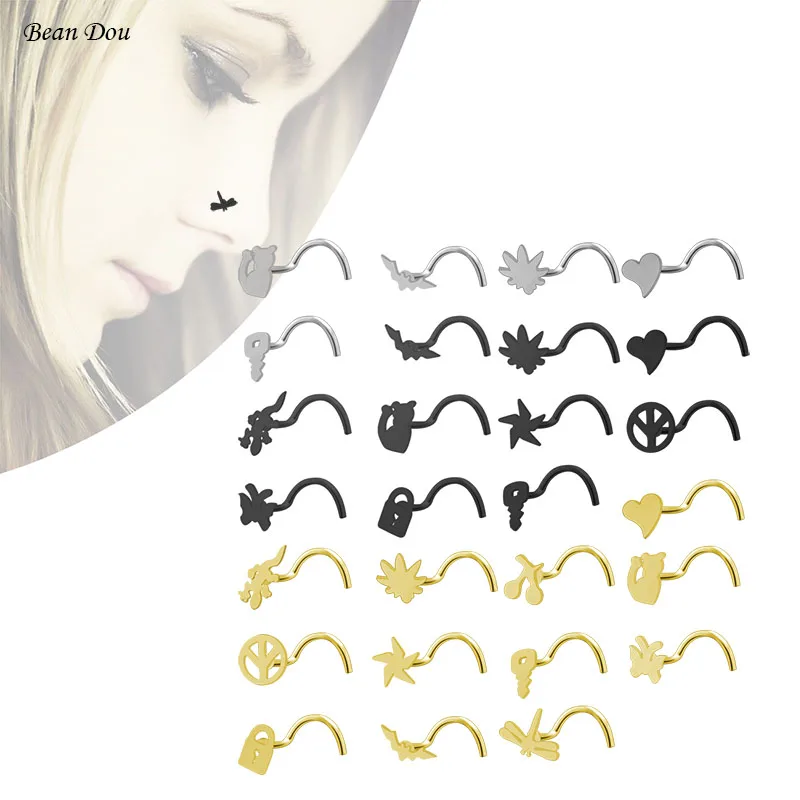 New Sexy Nose Studs Nose Ring Stainless Steel Silver Gold Black Anti-allergic Body Piercing Jewelry Mix Designs Free Shipping
New Sexy Nose Studs Nose Ring Stainless Steel Silver Gold Black Anti-allergic Body Piercing Jewelry Mix Designs Free Shipping