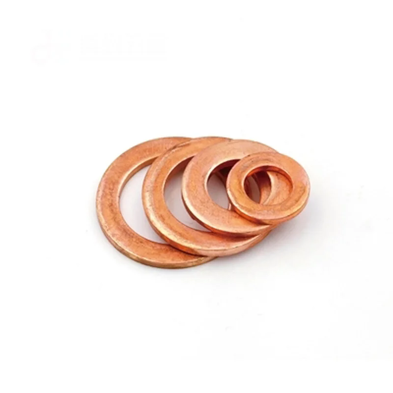 

Copper washer inner diameter M6 outer diameters M8-14 flat gasket marine table gasket Watts meson Thickness 0.25mm-2mm