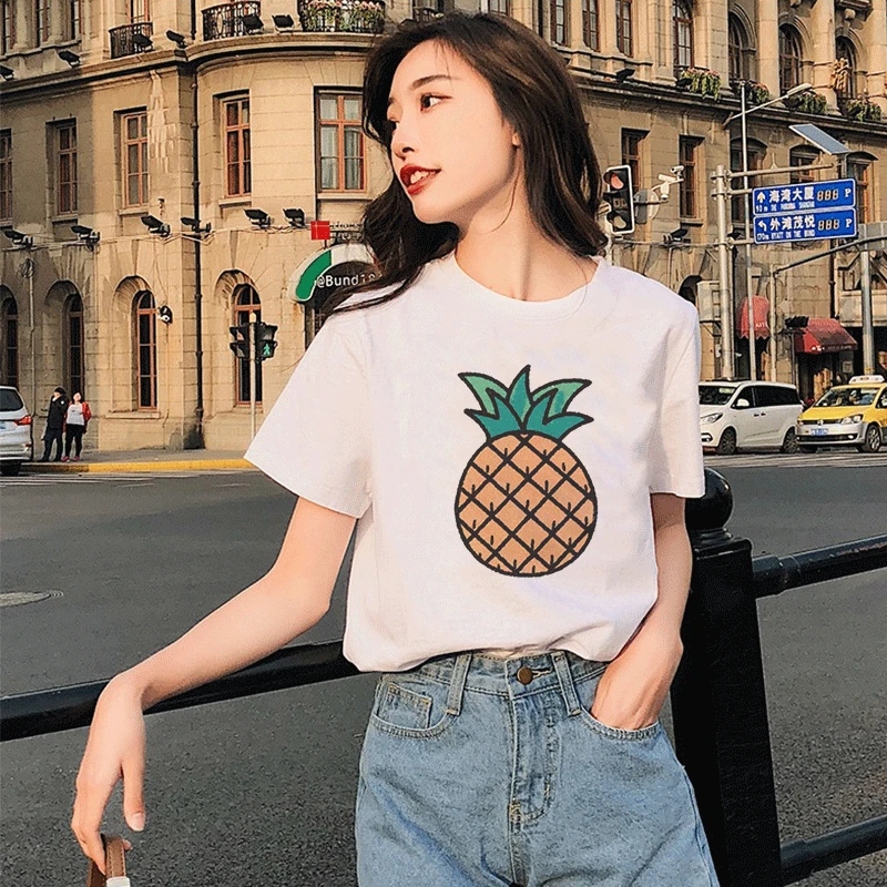 Summer Korean Style New 2019 Harajuku Vintage Fruit Pineapple Aesthetic Couple T Shirt Vogue Casual Print Short Sleeve Women Top
Summer Korean Style New 2019 Harajuku Vintage Fruit Pineapple Aesthetic Couple T Shirt Vogue Casual Print Short Sleeve Women Top