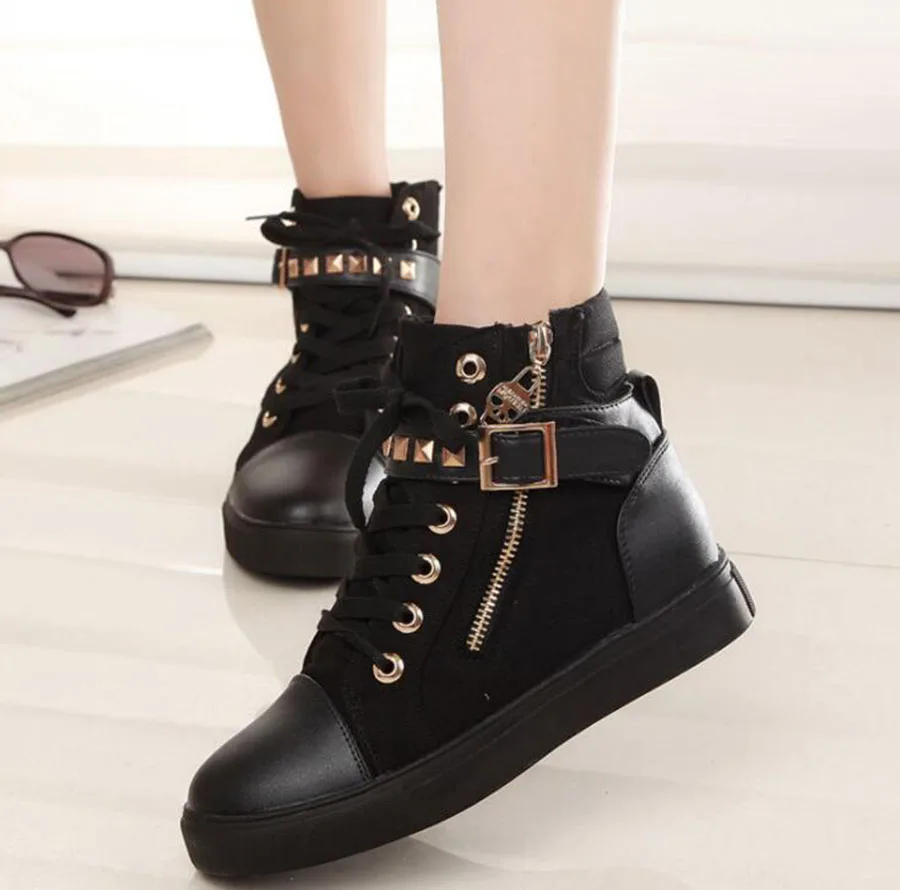 Classical Women's Casual Canvas Shoes 2cm Increased Internal Metal Decorative High-top Shoes Hard-Wearing Anti-skid Shoes Female
Classical Women's Casual Canvas Shoes 2cm Increased Internal Metal Decorative High-top Shoes Hard-Wearing Anti-skid Shoes Female
