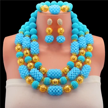 2017 New Gold-color Lake Blue Jewelry Crystal Fashion Dubai Costume Jewelry Sets Nigerian Wedding African Beads Jewelry Set
2017 New Gold-color Lake Blue Jewelry Crystal Fashion Dubai Costume Jewelry Sets Nigerian Wedding African Beads Jewelry Set