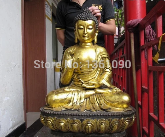 xd 001135 31"Tibet Folk Buddhism Old Bronze Gild lotus flower Sakyamuni Buddha Statue
xd 001135 31"Tibet Folk Buddhism Old Bronze Gild lotus flower Sakyamuni Buddha Statue