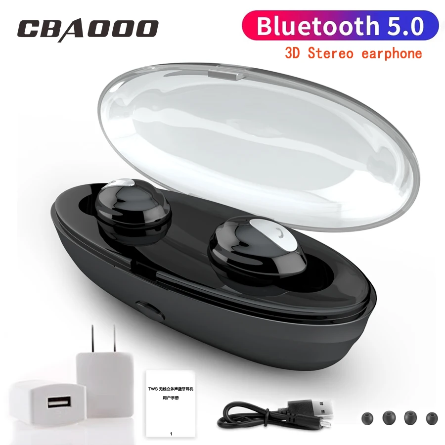 CBAOOO K3 TWS Dual V5.0 Wireless Earphones Bluetooth Earphones 3D Stereo Sound handsfree Earbuds with and Charging box charger
CBAOOO K3 TWS Dual V5.0 Wireless Earphones Bluetooth Earphones 3D Stereo Sound handsfree Earbuds with and Charging box charger