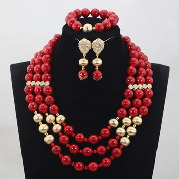 2017 Christmas Gift Trendy Red Coral Beads Jewelry sets African Wedding Women Beads Necklace Jewelry Sets Free Shipping CJ842
2017 Christmas Gift Trendy Red Coral Beads Jewelry sets African Wedding Women Beads Necklace Jewelry Sets Free Shipping CJ842