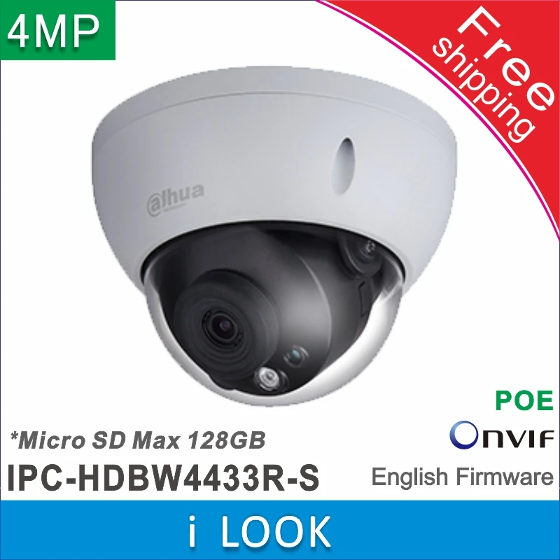 Free shipping Dahua 4Mp IP cctv Dome camera network camera IPC-HDBW4433R-S replace IPC-HDBW1431E POE H265 Micro SD Waterproof
Free shipping Dahua 4Mp IP cctv Dome camera network camera IPC-HDBW4433R-S replace IPC-HDBW1431E POE H265 Micro SD Waterproof