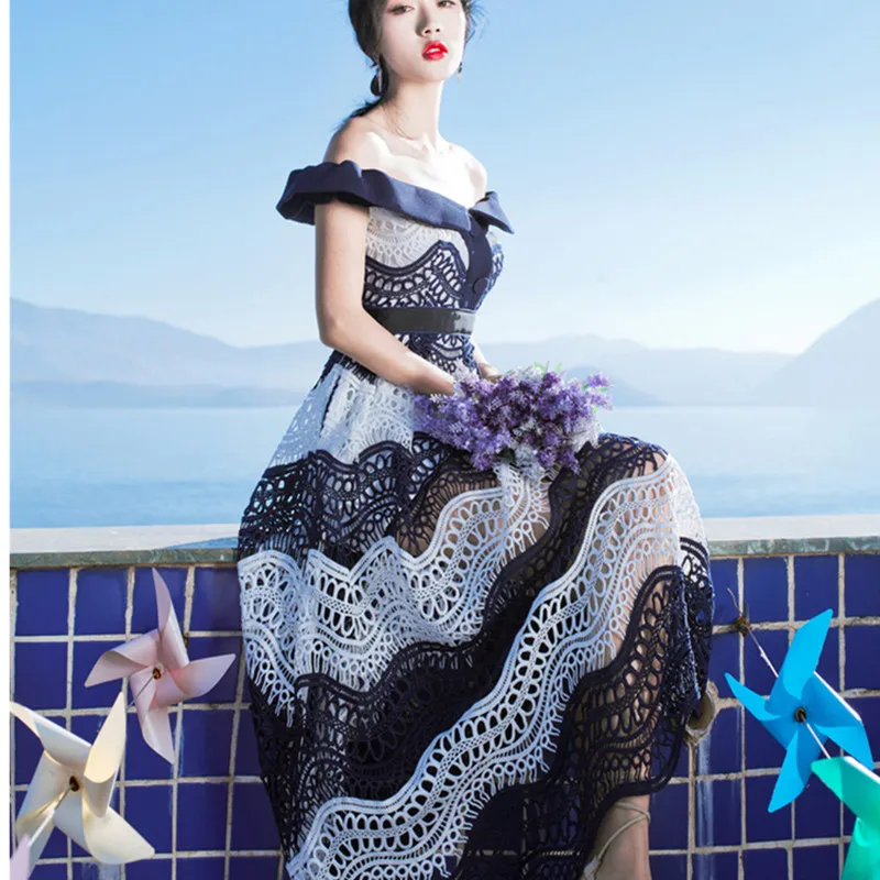 2019 New Women Self portrait Dress Spring Summer High-end Elegant Sexy off the shoulder hollow out Runway Maxi Lace Dress
2019 New Women Self portrait Dress Spring Summer High-end Elegant Sexy off the shoulder hollow out Runway Maxi Lace Dress