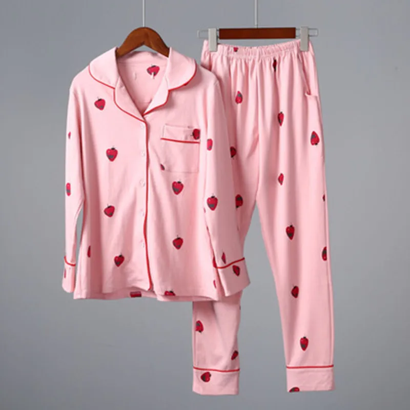 100 % Cotton Autumn Pajamas Set Women Sexy Pyjama Loose Size Female Long Sleeve Shirt Pants 2 Piece/Set Home Sleepwear
100 % Cotton Autumn Pajamas Set Women Sexy Pyjama Loose Size Female Long Sleeve Shirt Pants 2 Piece/Set Home Sleepwear