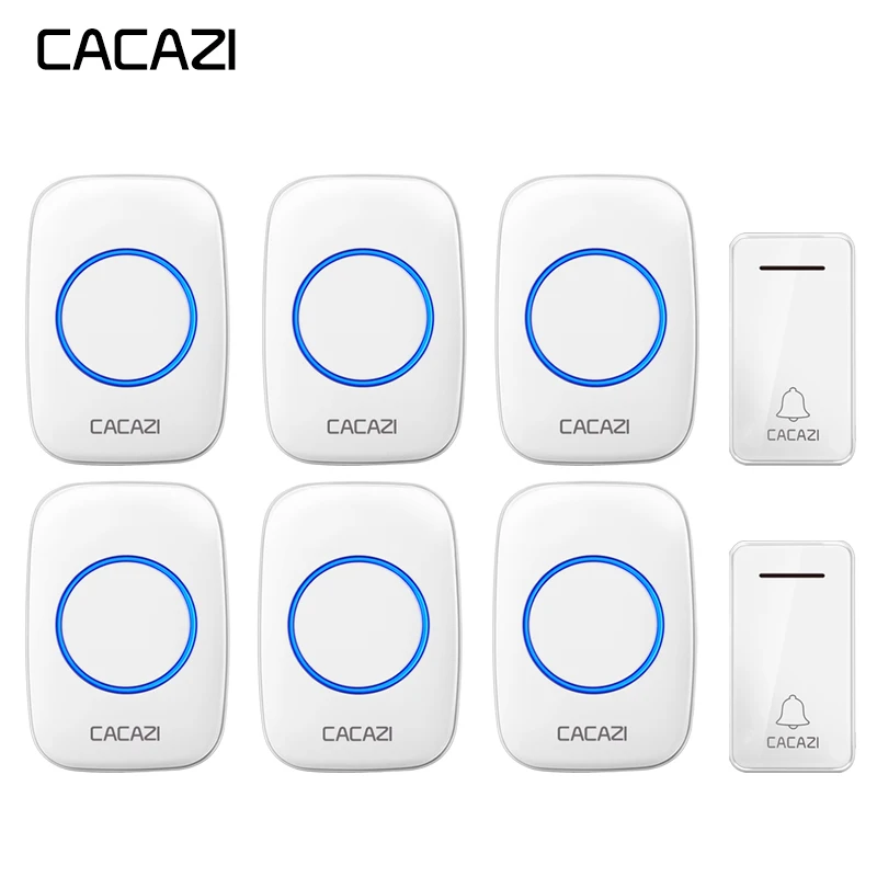 CACAZI Wireless Waterproof Doorbell Self-powered No battery led light US EU Plug 36 Chimes Cordless DoorBell 2 Button 6 Receiver
CACAZI Wireless Waterproof Doorbell Self-powered No battery led light US EU Plug 36 Chimes Cordless DoorBell 2 Button 6 Receiver
