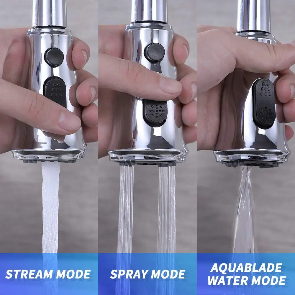 Chrome Kitchen Faucet Sprayer Head Replacement Pull Out Kitchen Faucet Parts Spray Head 3-Function G1/2 Connection
Chrome Kitchen Faucet Sprayer Head Replacement Pull Out Kitchen Faucet Parts Spray Head 3-Function G1/2 Connection
