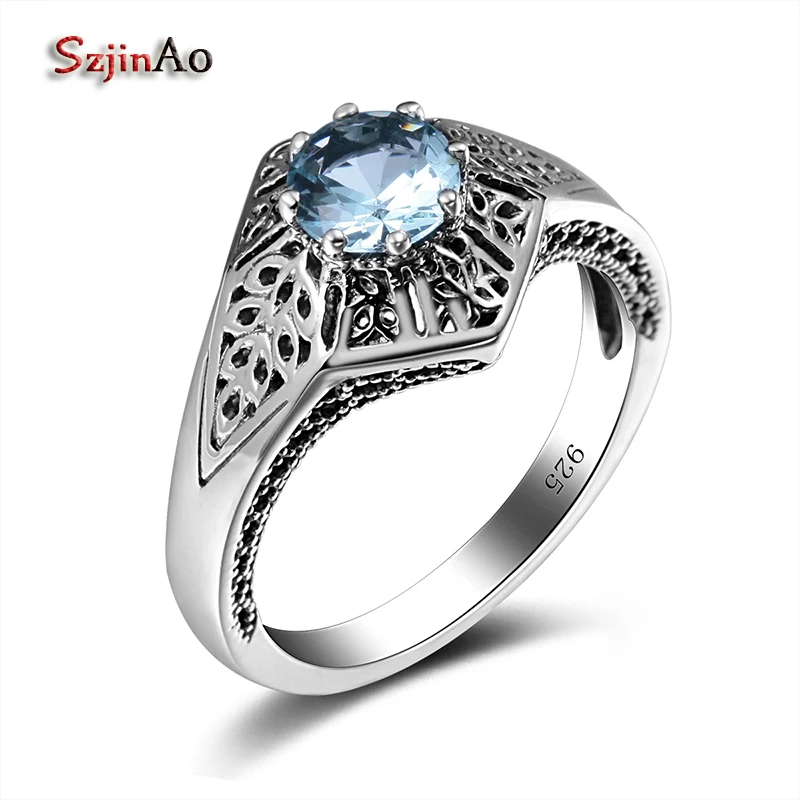 Szjinao Charms Star Ring Blue Aquamarine Pure 925 Sterling Silver Rings For Women Vintage Jewelry Wholesale Rustic Wedding
Szjinao Charms Star Ring Blue Aquamarine Pure 925 Sterling Silver Rings For Women Vintage Jewelry Wholesale Rustic Wedding