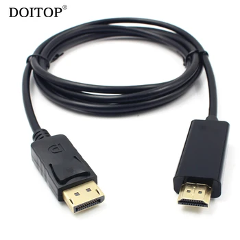 DOITOP 1080P Male to Male Displayport to HDMI Cable Adapter DP to HDMI Converter Audio Video Cable for HDTV Monitor Projector O5