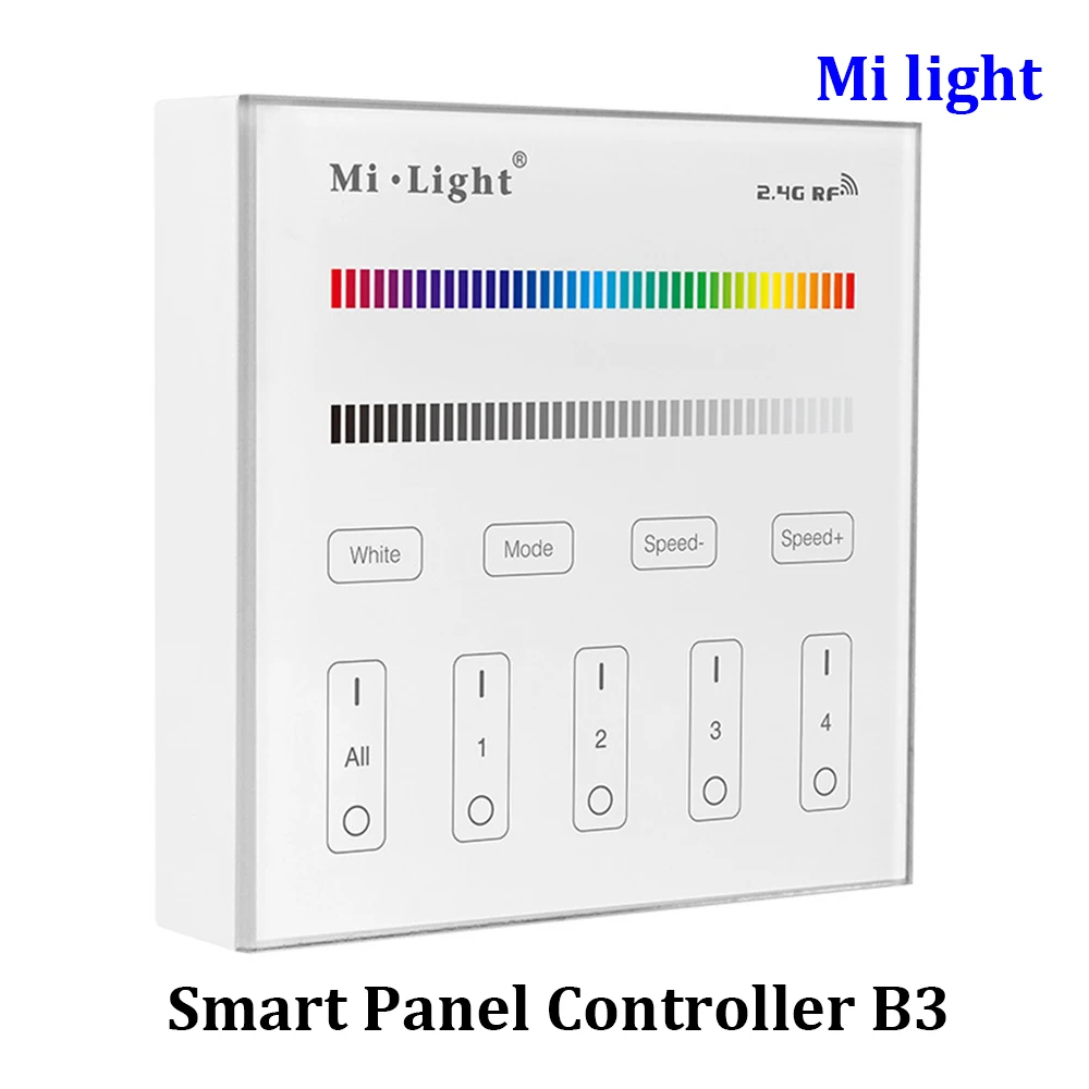 Беспроводной пульт дистанционного управления BSOD Milight B3 RF 2,4G, 4 зоны RGB/RGBW, 16 цветов
Беспроводной пульт дистанционного управления BSOD Milight B3 RF 2,4G, 4 зоны RGB/RGBW, 16 цветов