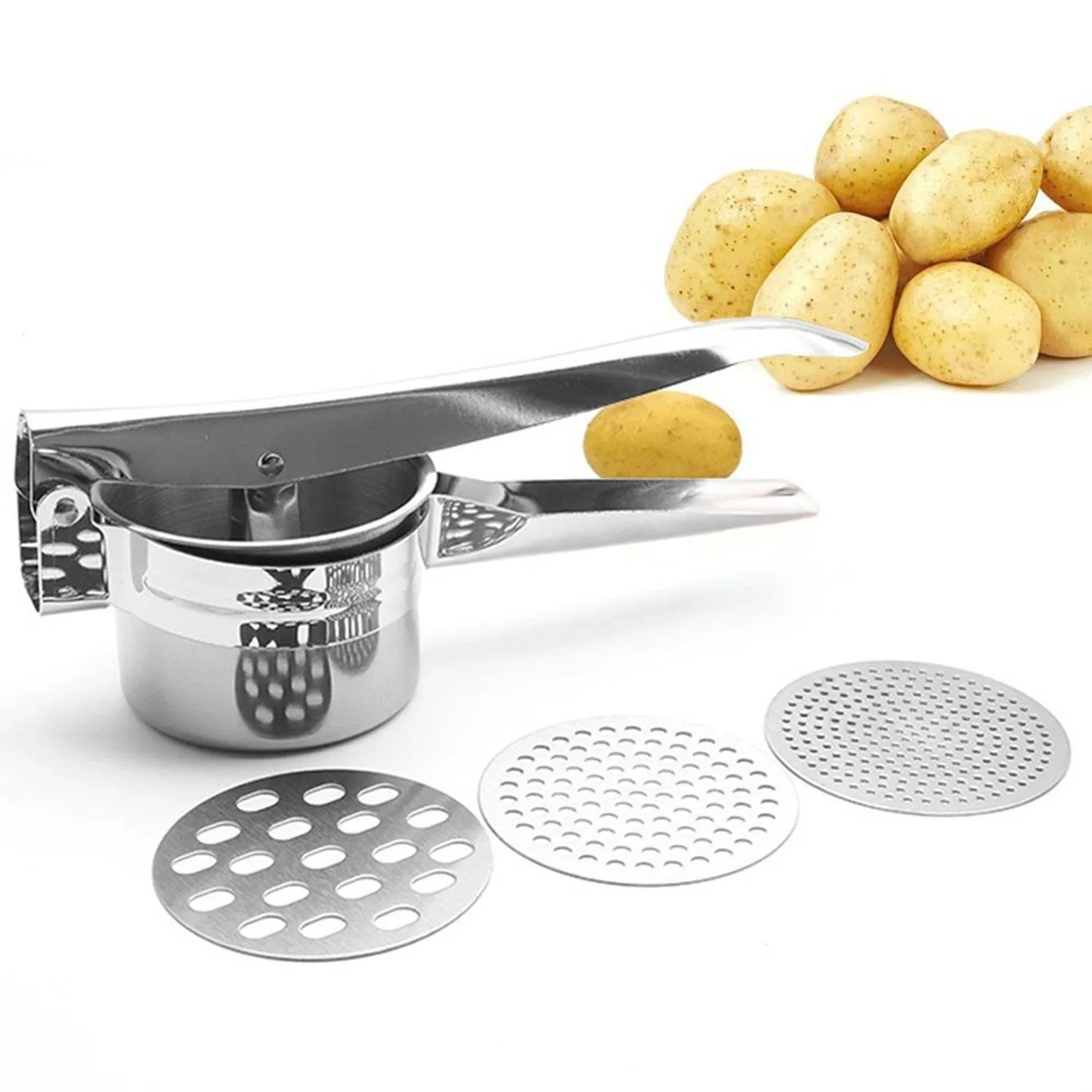 Useful Stainless Steel Vegetable Tools Mash Potato Ricer Masher Fruit Press Professional Kitchen Tool
Useful Stainless Steel Vegetable Tools Mash Potato Ricer Masher Fruit Press Professional Kitchen Tool