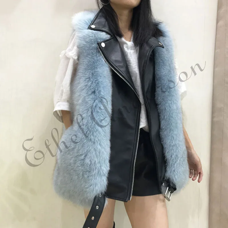 ETHEL ANDERSON Girl's 100% Real Fox Fur Vest Gilet Genuine Leather Female Fashion Style Fur Zipper Waistcoat Coat Colors Jacket
ETHEL ANDERSON Girl's 100% Real Fox Fur Vest Gilet Genuine Leather Female Fashion Style Fur Zipper Waistcoat Coat Colors Jacket