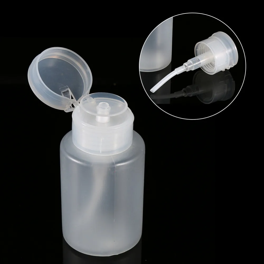 150ML Empty Clear Pump Press Bottle Dispenser Refillable Plastic Pump Spray Bottle Liquid Alcohol Nail Polish Remover Container
150ML Empty Clear Pump Press Bottle Dispenser Refillable Plastic Pump Spray Bottle Liquid Alcohol Nail Polish Remover Container