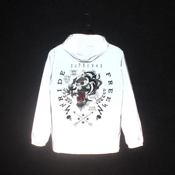 Tiger Printing Hooded Reflective Jacket Women Men Graphic Windbreaker Streetwear Hip Hop Night Zipper Womens Jackets and Coats
Tiger Printing Hooded Reflective Jacket Women Men Graphic Windbreaker Streetwear Hip Hop Night Zipper Womens Jackets and Coats