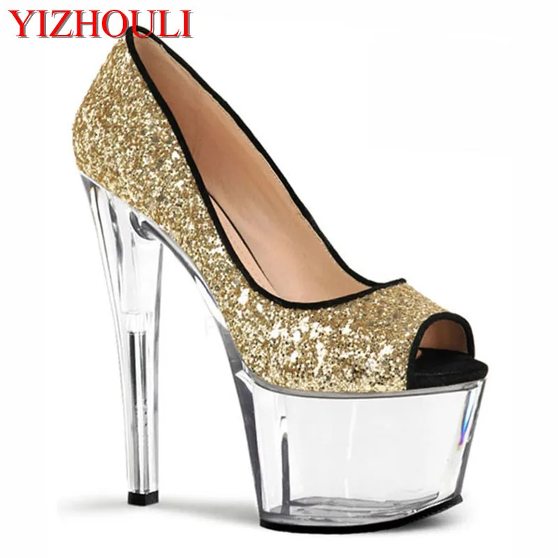 Fashion sexy high-heeled shoes platform transparent toe pump summer rhinestone pump silver/gold wedding shoes
Fashion sexy high-heeled shoes platform transparent toe pump summer rhinestone pump silver/gold wedding shoes