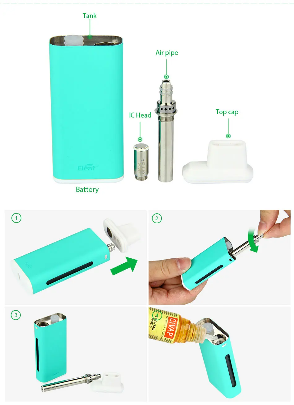 Original Eleaf iCare Vape Solo 320mah/ Icare Kit ICARE MINI Vape Kit Simple Tiny E-cigarette Kit 650mah/320mah with IC Coil Head