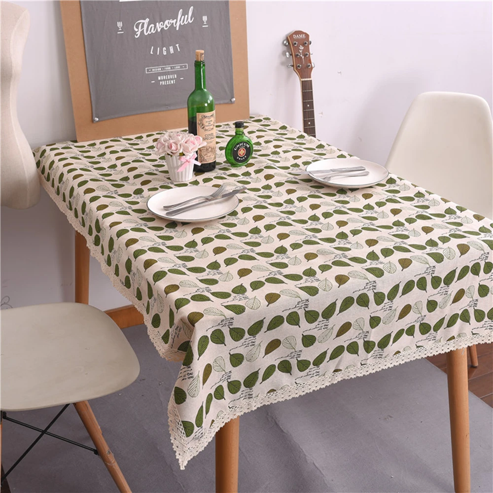 New Cotton Linen Table Cloth Rectangular Leaves Printed Tablecloth With Lace Edge Dustproof Covers Home Textiles Decoration
New Cotton Linen Table Cloth Rectangular Leaves Printed Tablecloth With Lace Edge Dustproof Covers Home Textiles Decoration