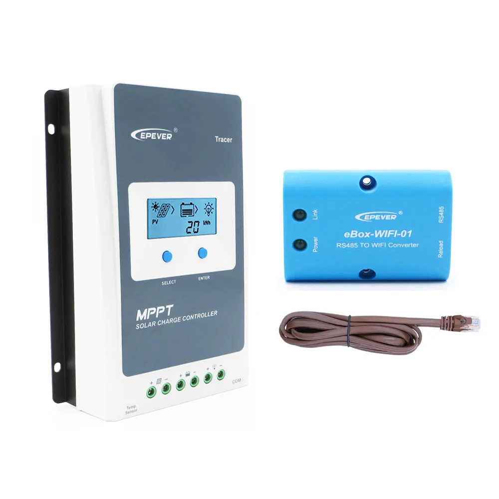 Tracer1210AN 10A MPPT Solar Charge Controller cell battery charger control 1210AN 1210A with WIFI Mobile phone APP eBox-WIFI-01
Tracer1210AN 10A MPPT Solar Charge Controller cell battery charger control 1210AN 1210A with WIFI Mobile phone APP eBox-WIFI-01