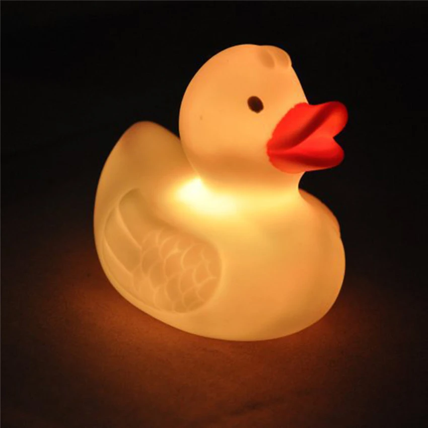 Cute Duck Baby Bath Toy Games Table Lamps Auto Color Changing LED Lamp Night Light Vinyl Teether Gift For Children's Bedroom
Cute Duck Baby Bath Toy Games Table Lamps Auto Color Changing LED Lamp Night Light Vinyl Teether Gift For Children's Bedroom