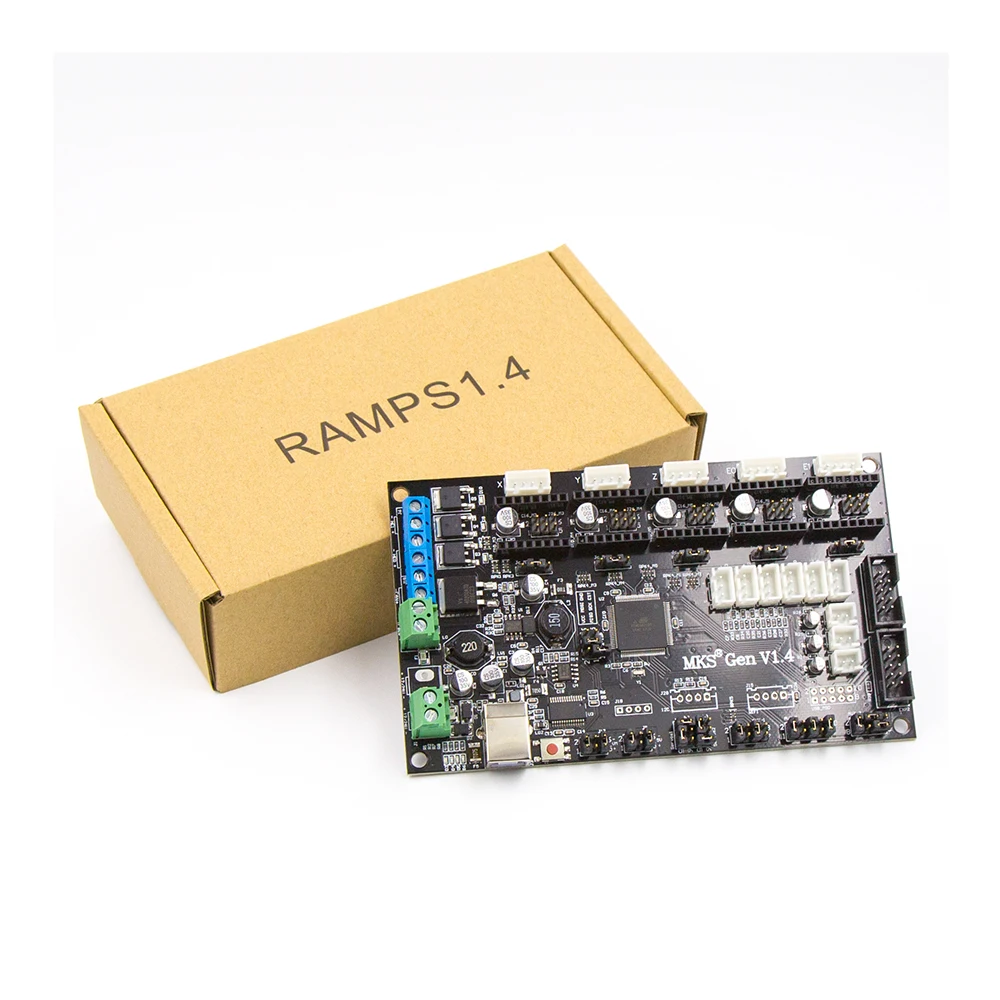 3D printer controller main board MKS Gen V1.4 compatible with Ramps1.4/Mega2560 R3 support a4988/DRV8825/TMC2100 with USB
3D printer controller main board MKS Gen V1.4 compatible with Ramps1.4/Mega2560 R3 support a4988/DRV8825/TMC2100 with USB
