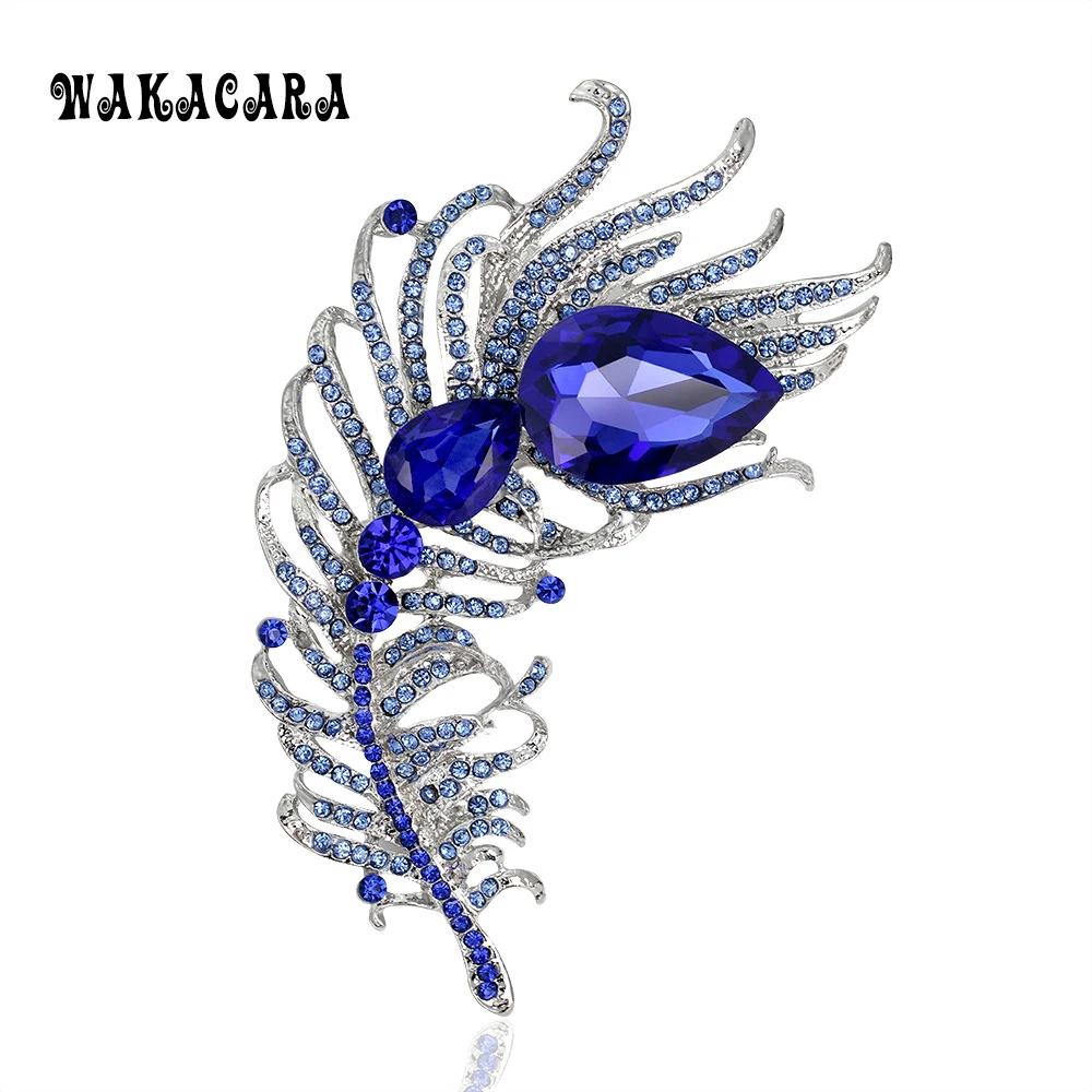 WAKACARA 2017 New Vintage Large Rhinestone Peacock Feather Brooches For Women Pins Crystal Bouquet Jewelry Gift
WAKACARA 2017 New Vintage Large Rhinestone Peacock Feather Brooches For Women Pins Crystal Bouquet Jewelry Gift