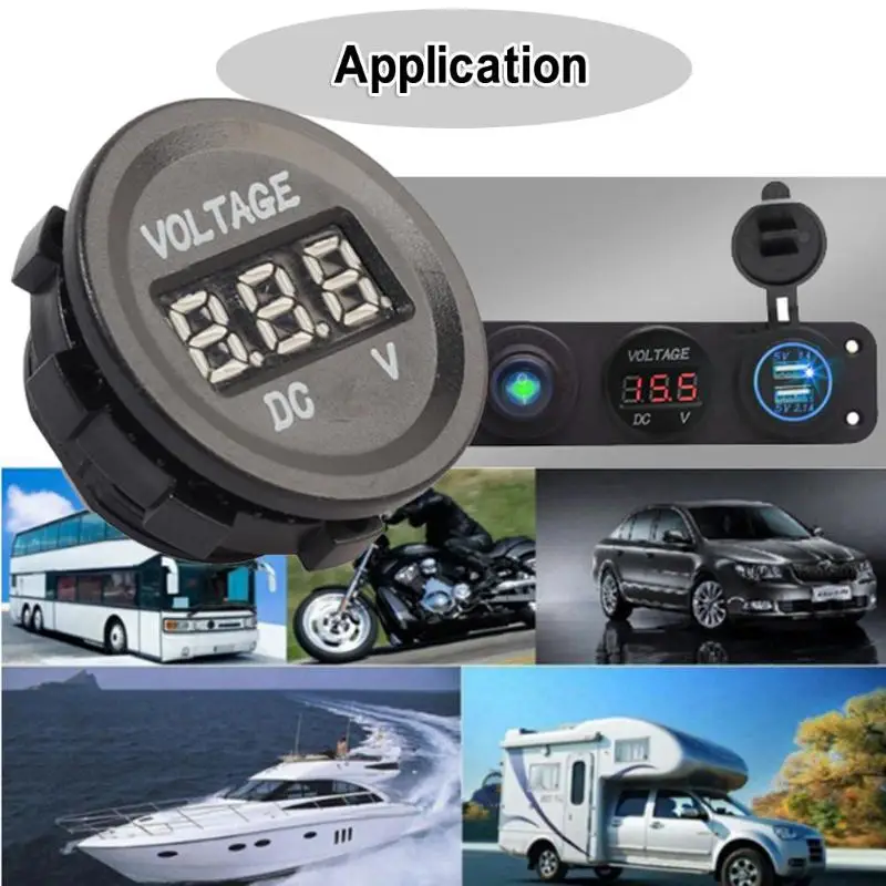 Black 12V-24V LED Digital Display Waterproof Motorcycle Voltmeter Gauge Voltage Meter Auto Battery Real Time Volt Monitor
Black 12V-24V LED Digital Display Waterproof Motorcycle Voltmeter Gauge Voltage Meter Auto Battery Real Time Volt Monitor