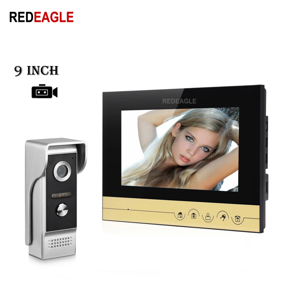 REDEAGLE 9 inch TFT Digital Touch Key Screen Recording Video Door Phone Intercom 800TVL Night Vision IR Camera + 4M Cable Free
REDEAGLE 9 inch TFT Digital Touch Key Screen Recording Video Door Phone Intercom 800TVL Night Vision IR Camera + 4M Cable Free